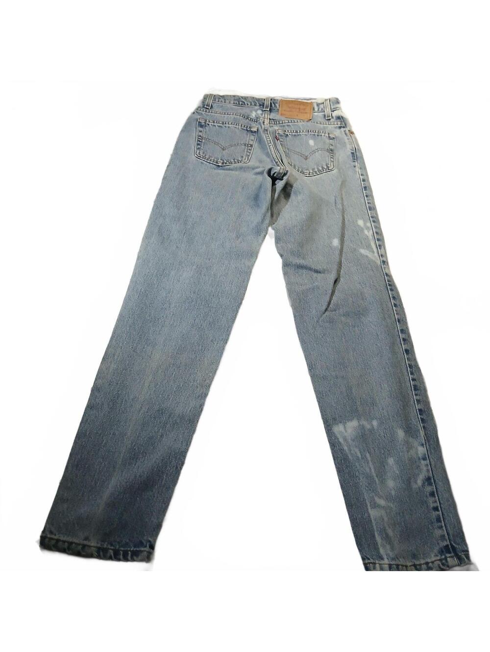 Vintage Levi's 550 Vintage Jeans Light Wash Denim Pants 7 Long Straight Leg Blue